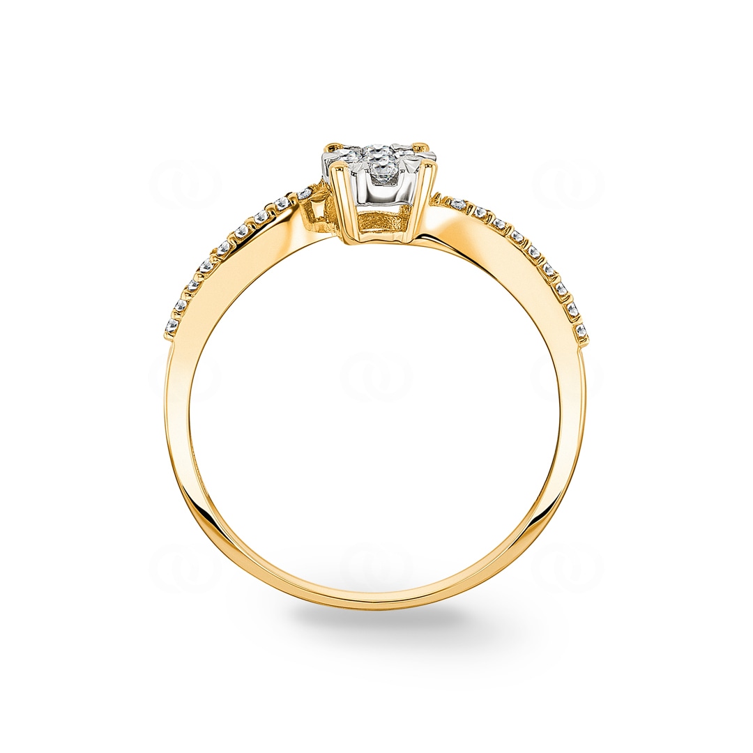 Verlobungsring 750/18 K Gelbgold mit Diamanten 0.22 ct H/si