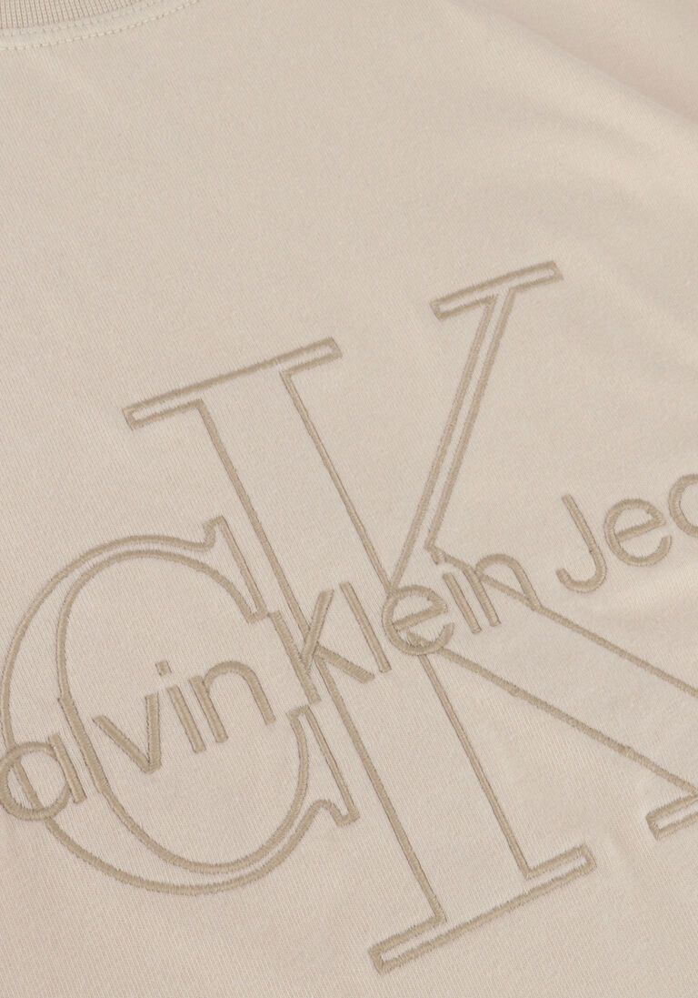 CALVIN KLEIN beige calvin klein t-shirt monologo washed tee