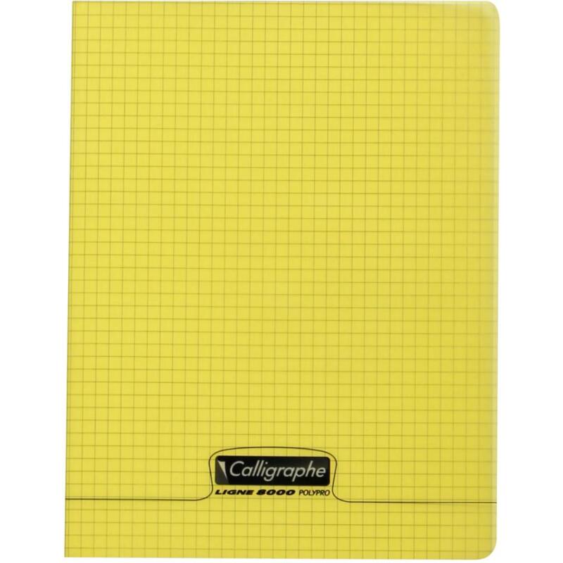 Cahier piqué 8000 POLYPRO 17x22 cm 96 pages petits carreaux 90 g - Assortis
