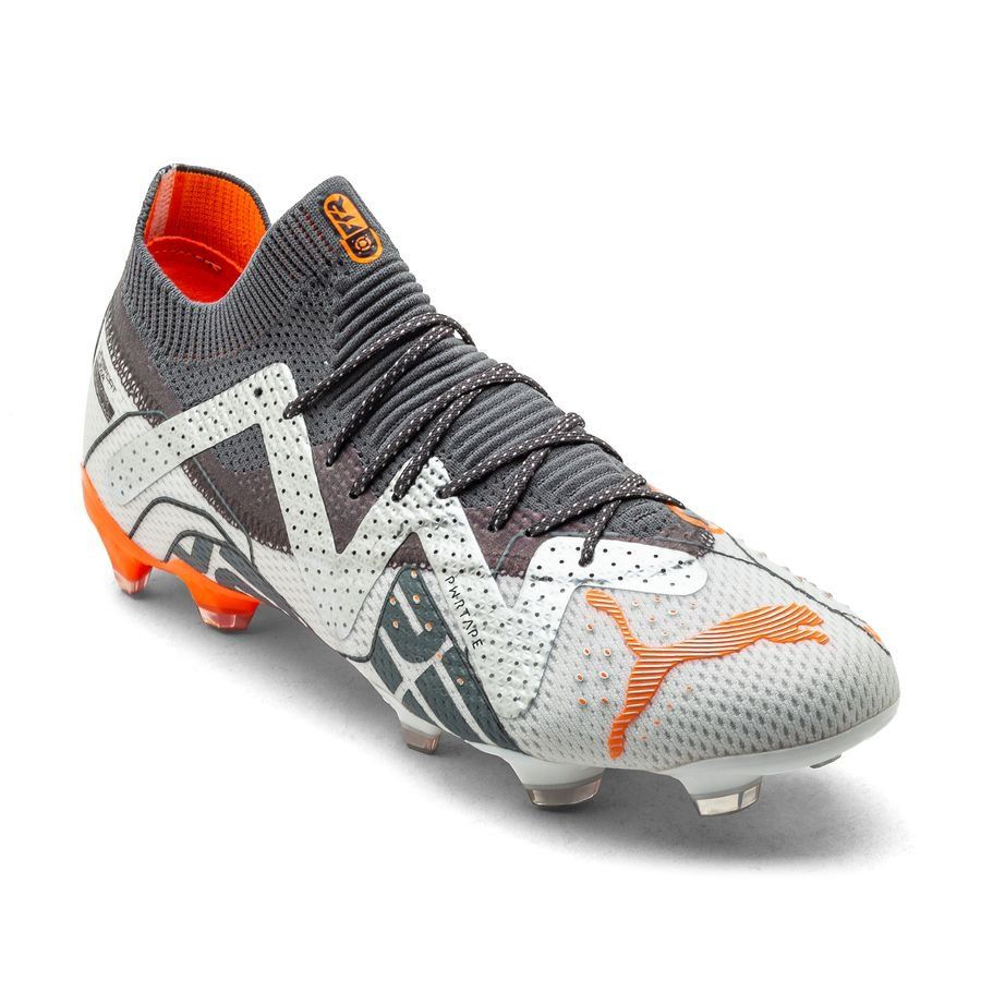 PUMA X Unisport Future Ultimate FG/AG Astronaut - Blanc/Orange/Gris ÉDITION LIMITÉE