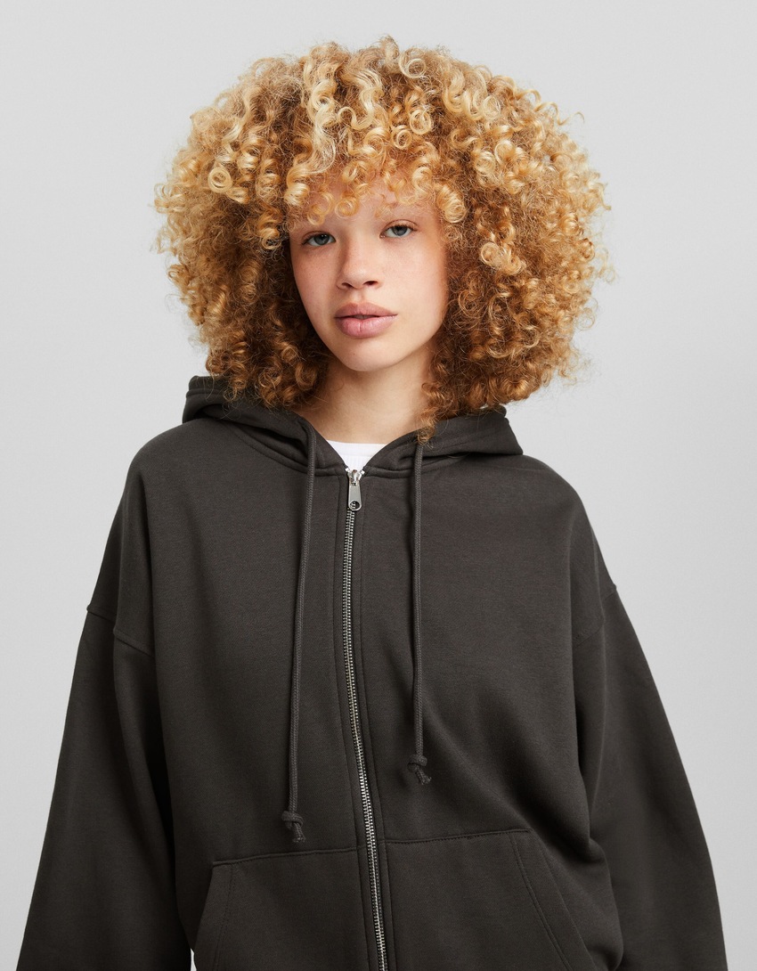 Moletom com zíper oversized