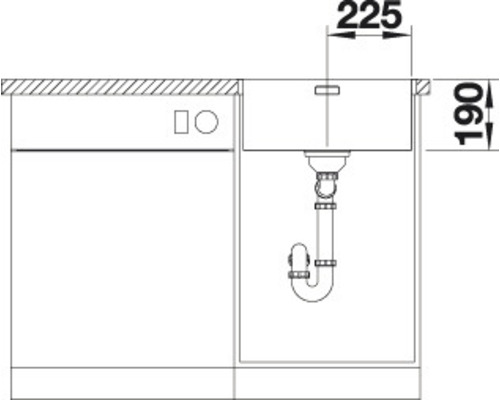 Blanco ANDANO 450-IF spoelbak, 490 x 440 mm, roestvrij staal, 522961