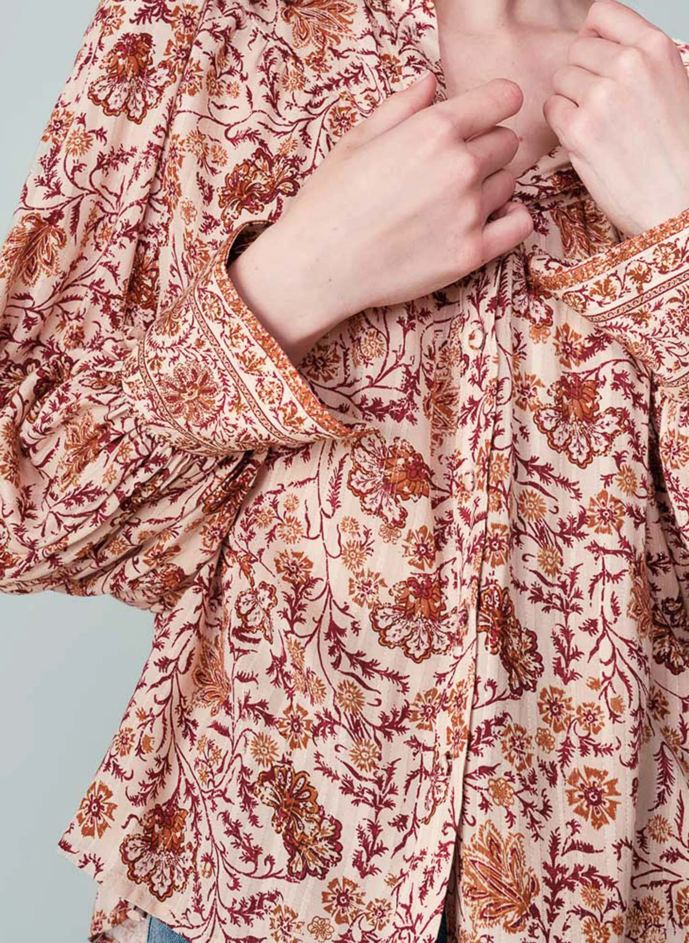 NUNCAS - Blouse col rond | Beige