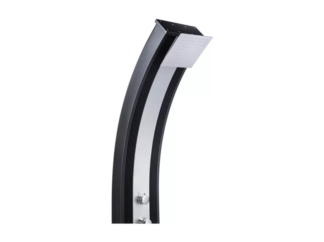 Douche solaire 40 L Dada Curve Anthracite habillage aluminium brossé - Formidra