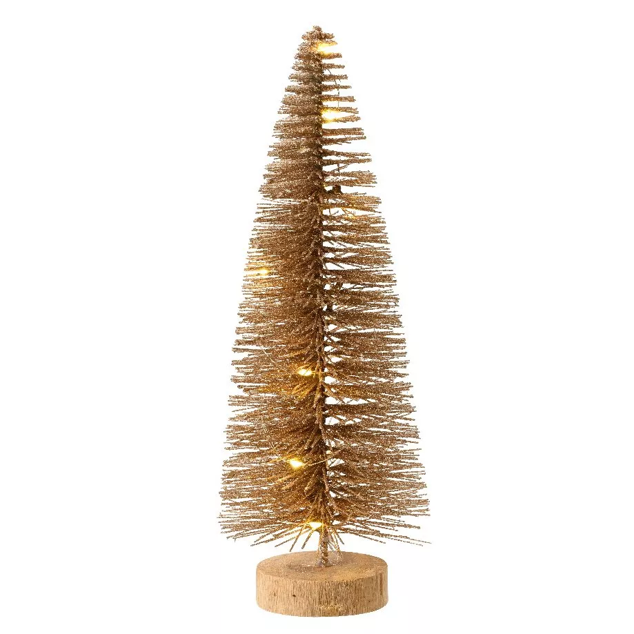 Sapin lumineux à piles (H30 cm) Féérie Or