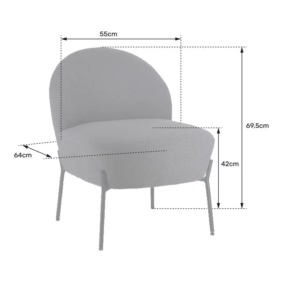 Happy Garden Leunstoel HELMI - Beige - Stof