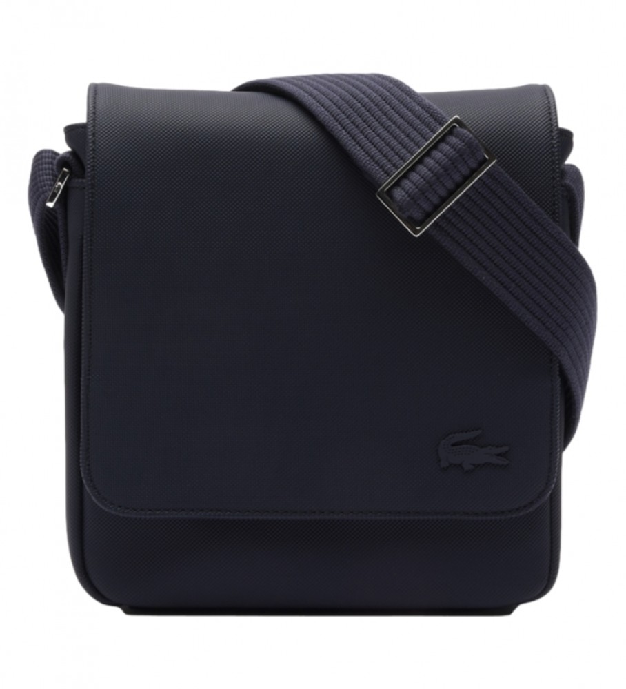 Bolsa transversal Lacoste com aba azul marinho