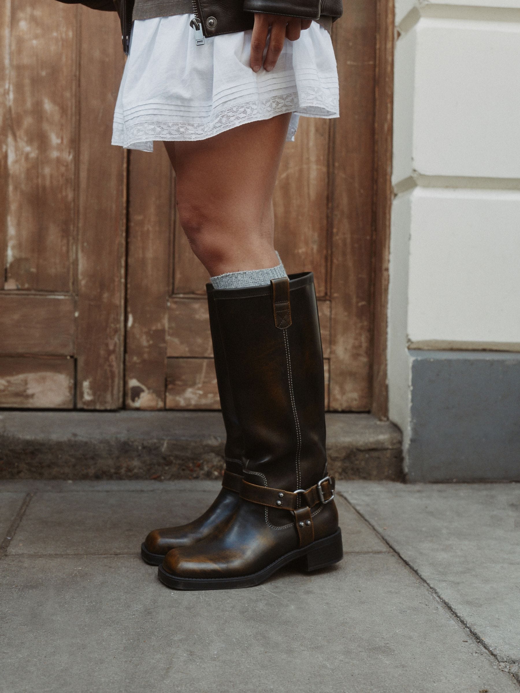 Chocoladebruin - Forever Comfort® Knee High Biker Boots