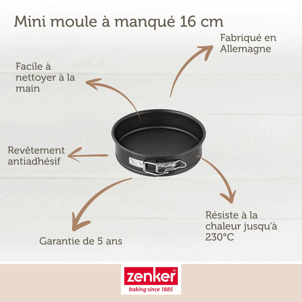 Lot de 2 moules à manqué à charnière 16 cm Zenker Spécial Mini Zenker