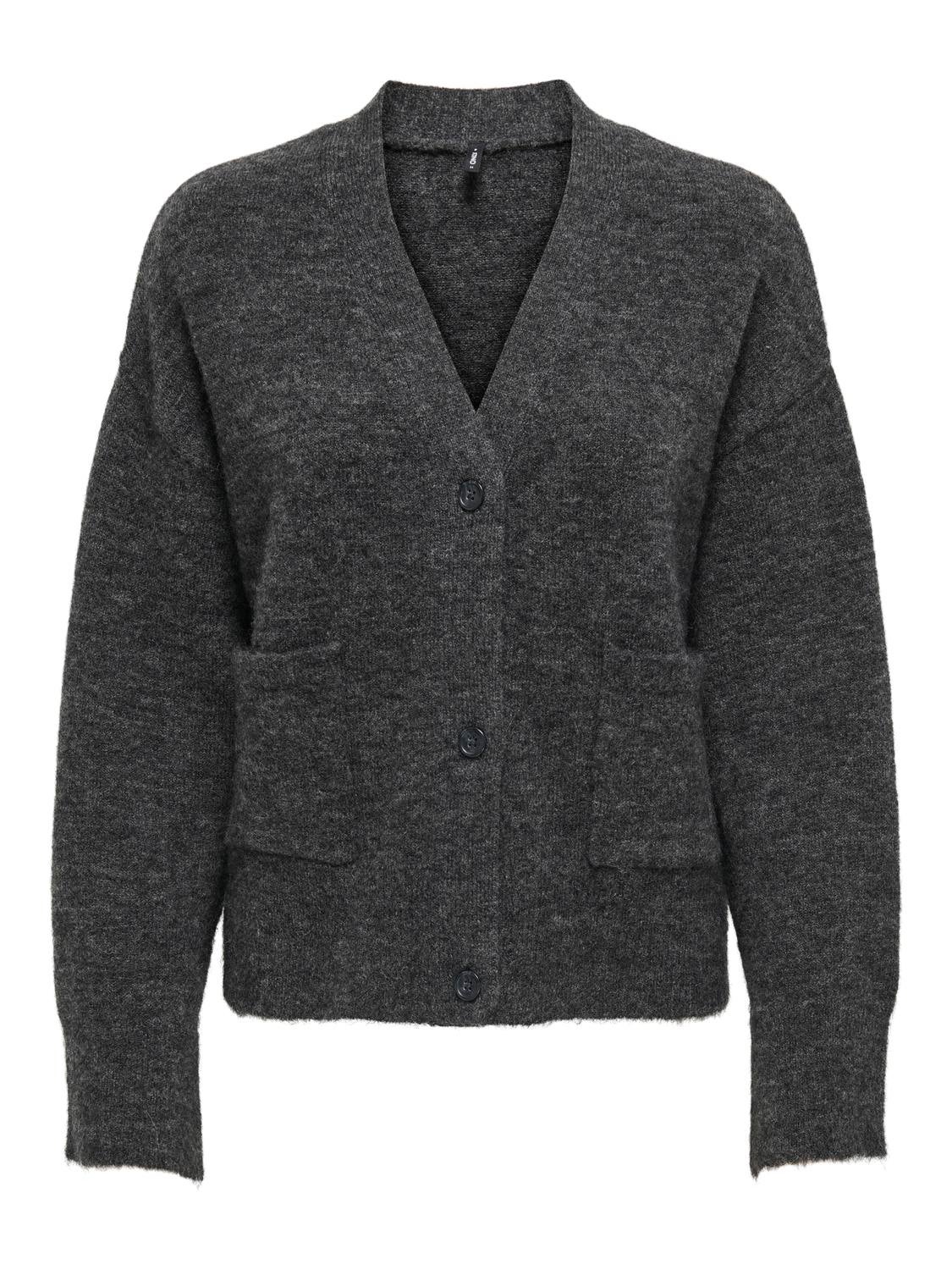 ONLALLISON Strickjacke Dark Grey Melange