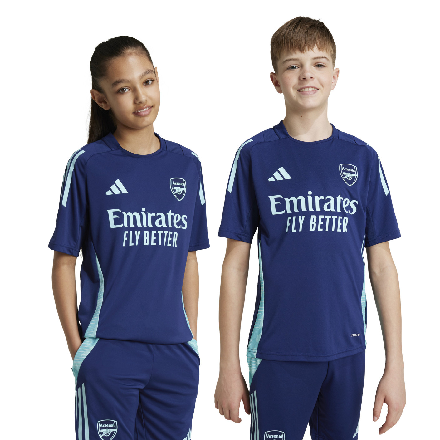 Adidas Arsenal Trainingsshirt 2024-2025 Kids Donkerblauw Lichtblauw