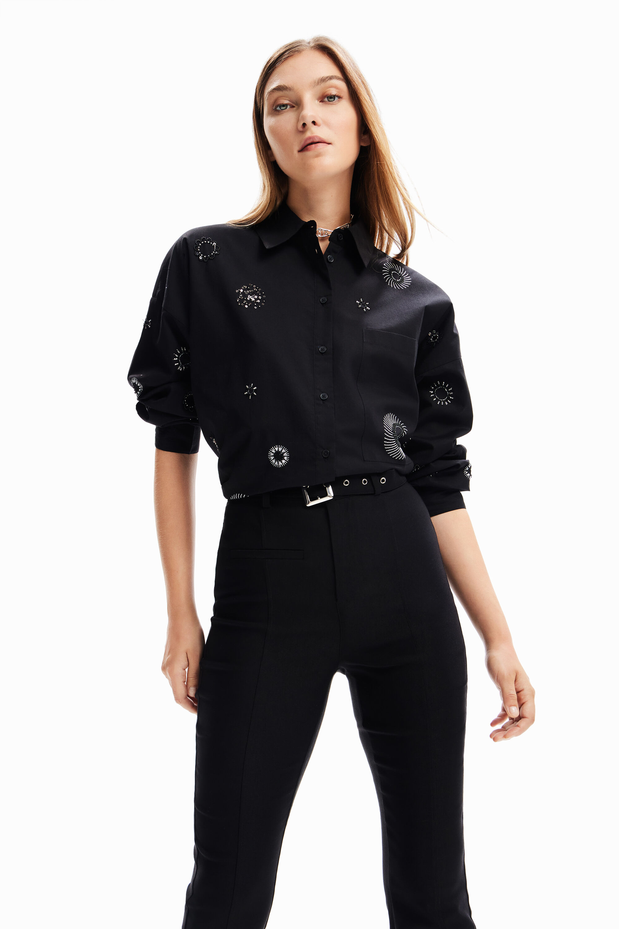 Pantalon évasé ceinture