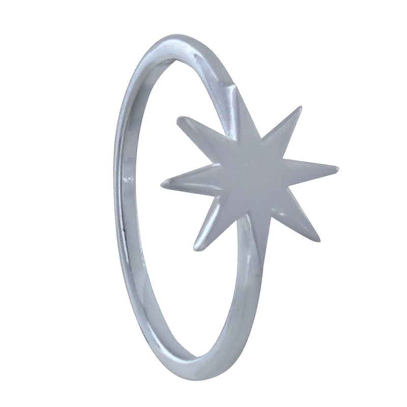 Bague Argent Rhodié Etoile du Berger