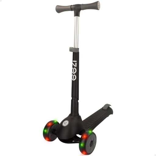 Patinete Eezi de 3 rodas com luzes e guidão dobrável