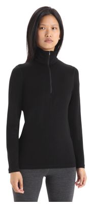 Baselayer Femme Icebreaker 1/2 Zip Merino 260 Tech Noir