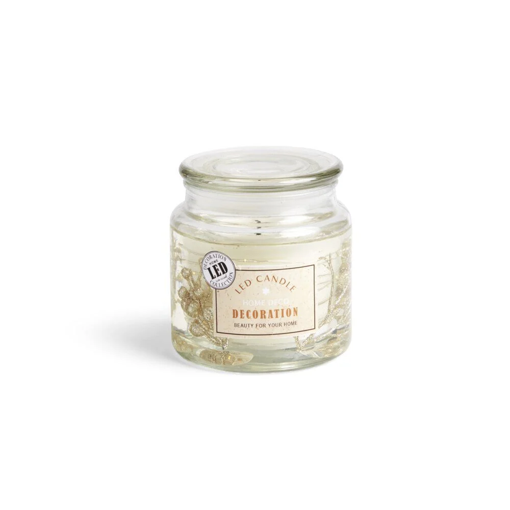 Bougie parfumée 12H avec décor intérieur LED - 4 modèles