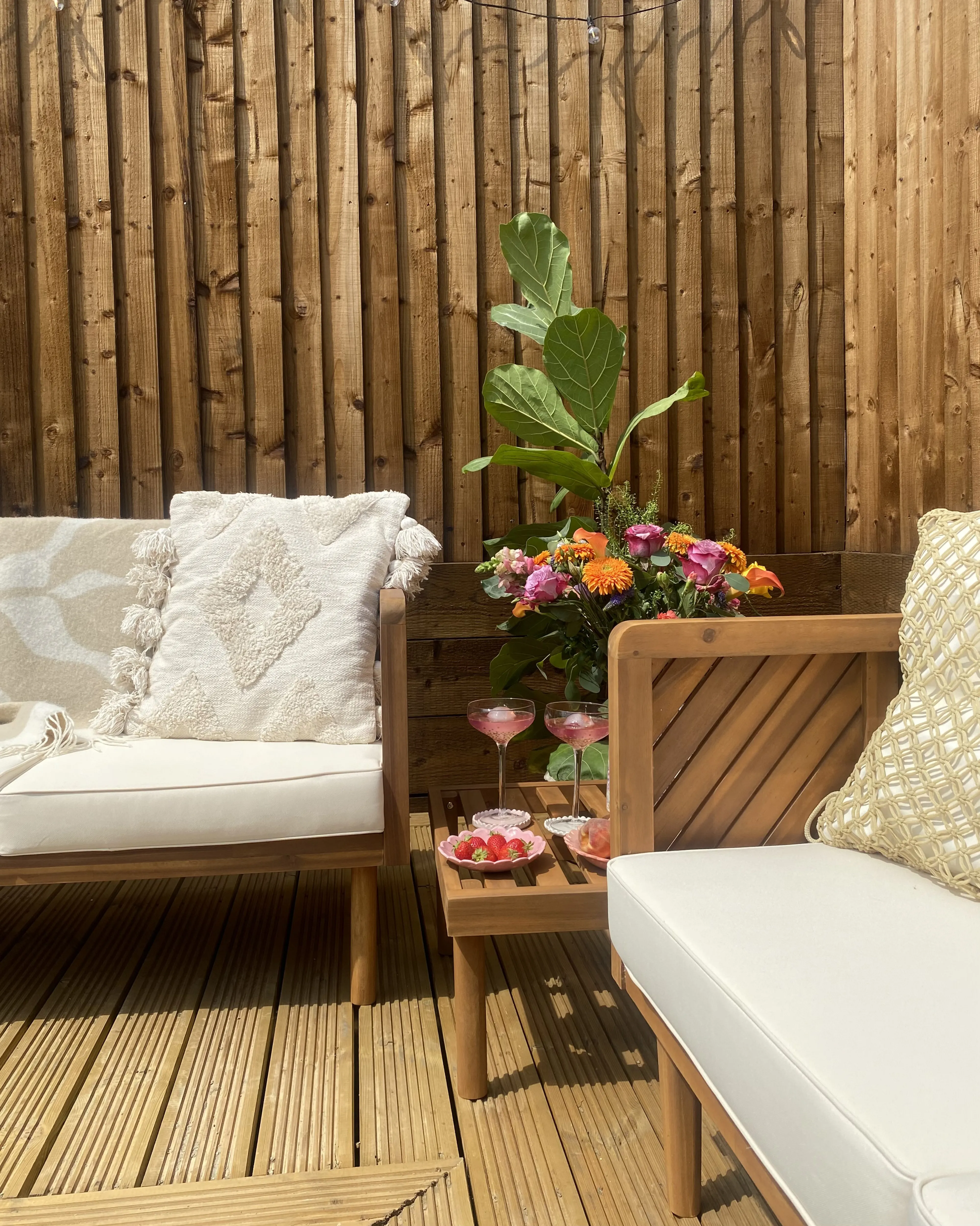 Tuin loungebank 3-zits BARATTI Acaciahout Bruin