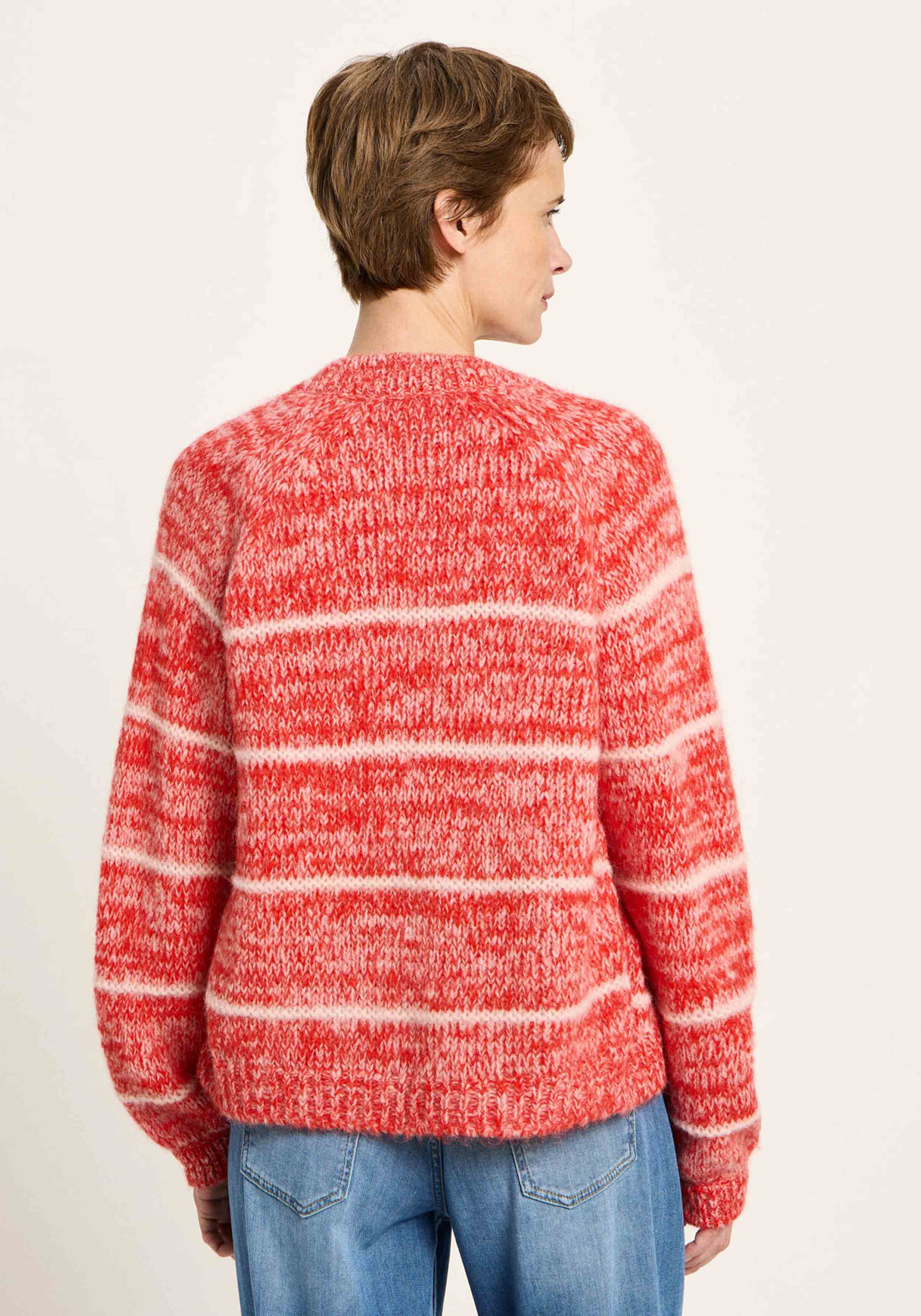Lanius Chunky Strickjacke Red Alert/Rose