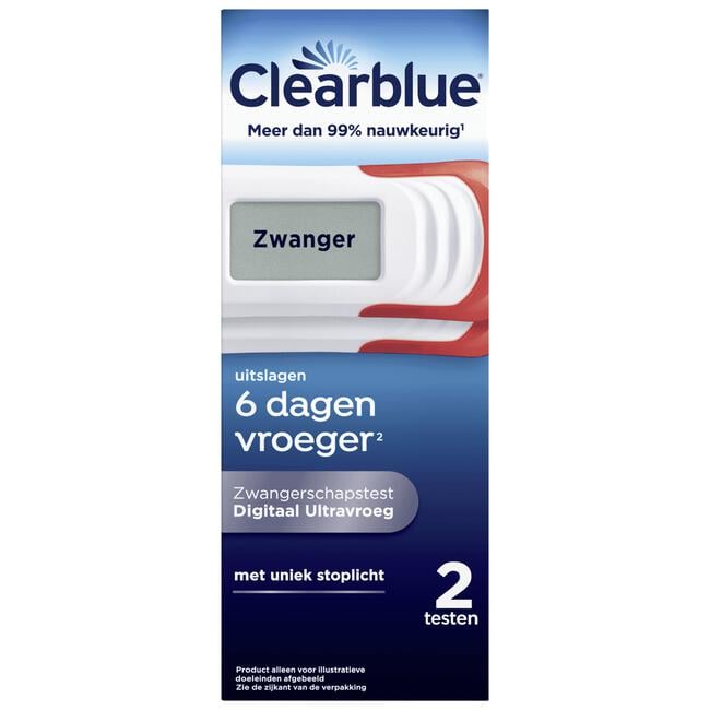 Clearblue Zwangerschapstest Digitaal Ultravroeg 2 Stuks
