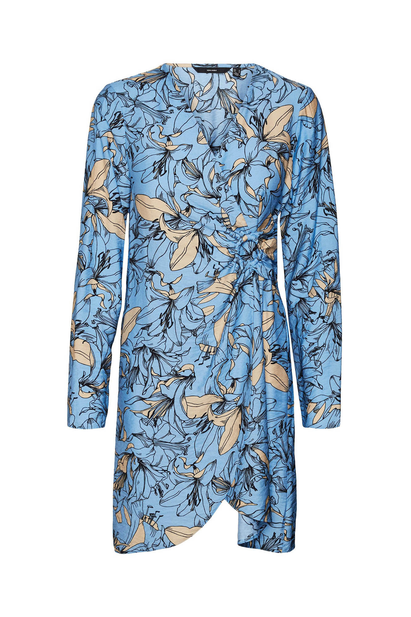 Vestido curto envelope - Azul