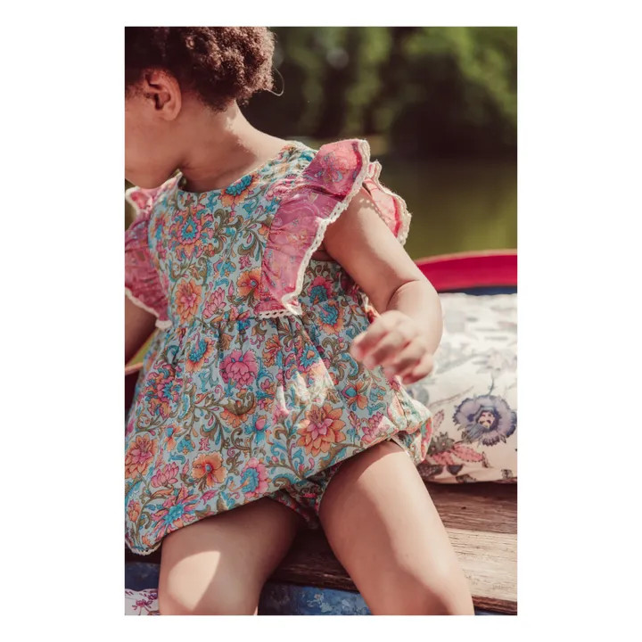 Louise Misha Robe Lena Voile de Coton | Bleu Vert