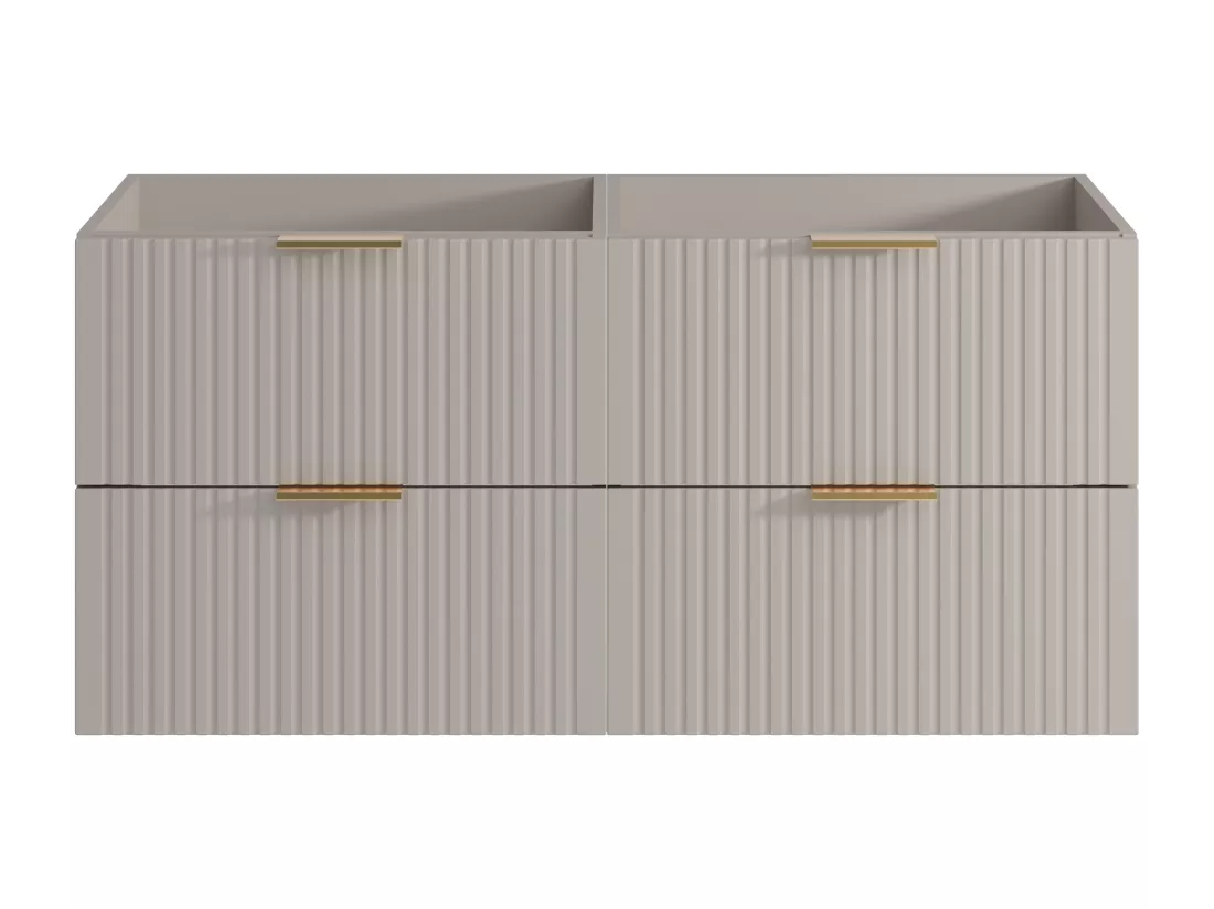 Meuble sous vasque suspendu strié - Beige - L120 cm - ZEVARA