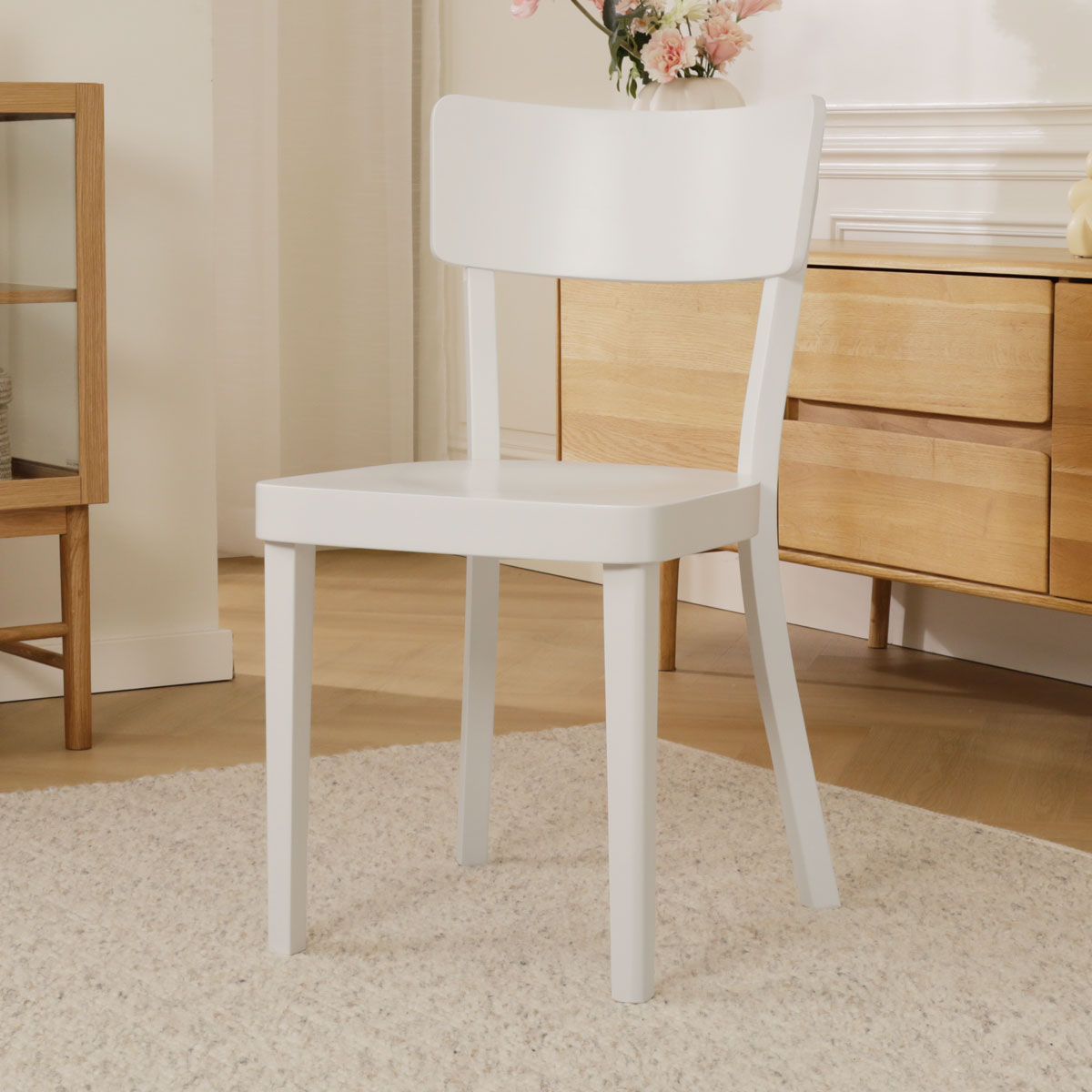 Houten eetkamerstoel Fergus - wit