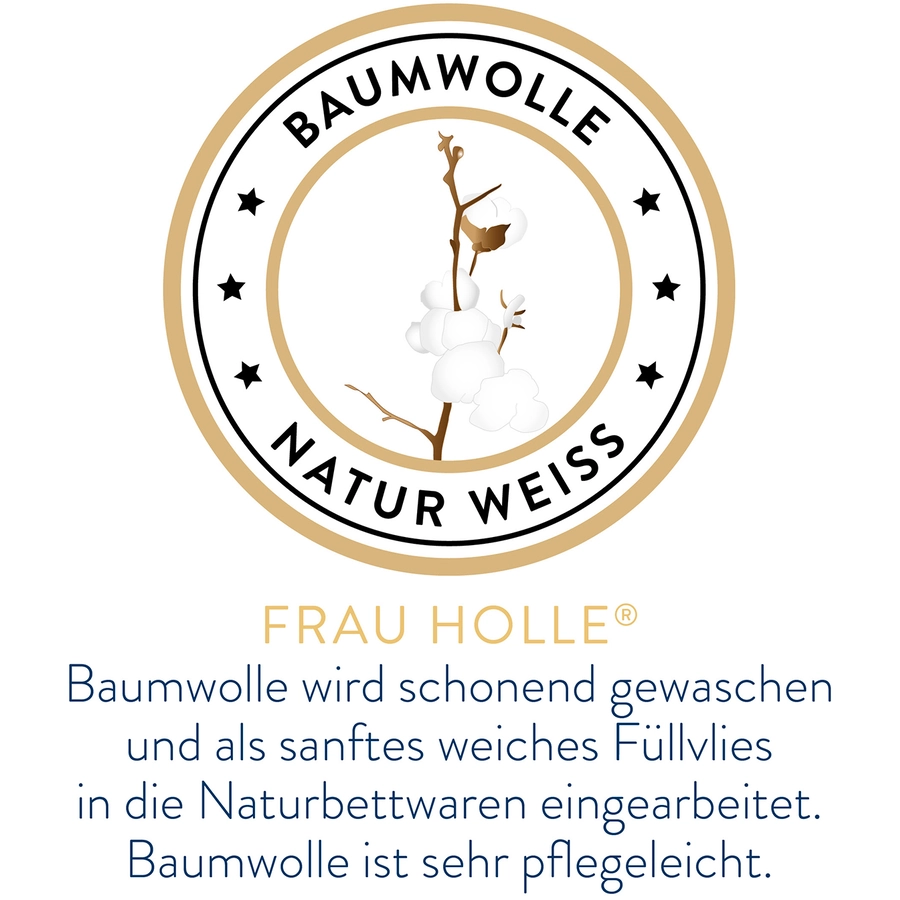 Frau Holle Kinder Bettdecke - 100% Baumwolle (BIO) Naturweiß