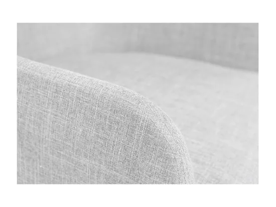 Chaise de bureau à roulettes en tissu gris clair et acier chromé SHANA