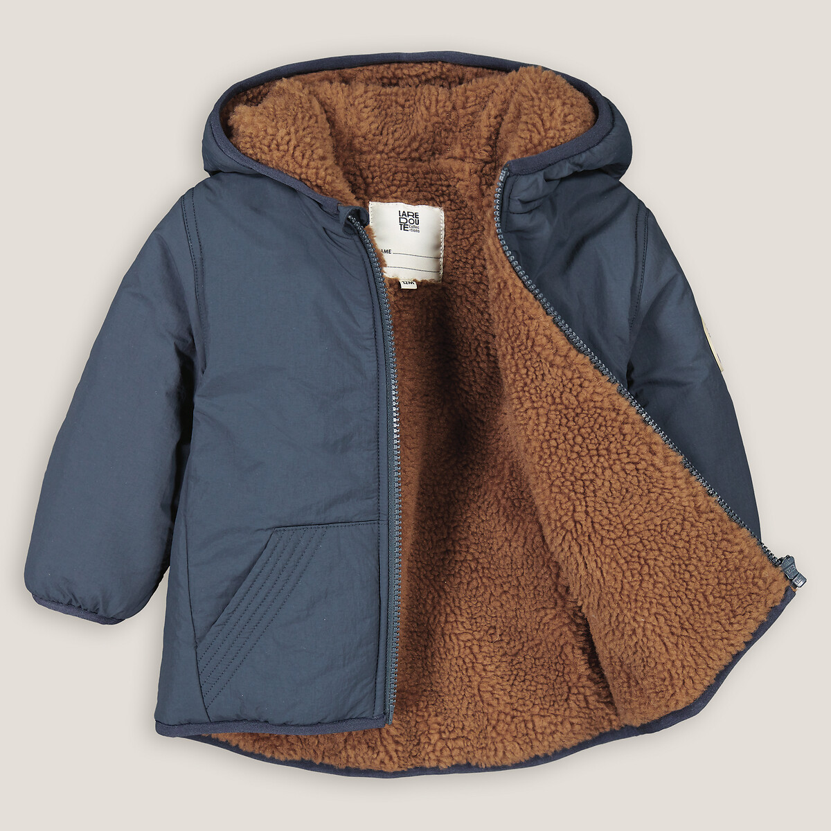 COLEÇÕES LA REDOUTE<br>Casaco quente com capuz, forrado com sherpa