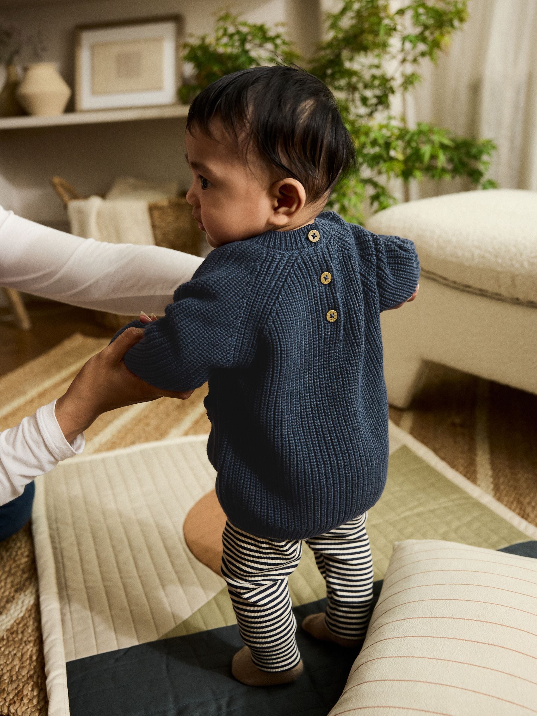 Blauw - Babyset met gebreide trui en legging (0mnd-2jr)