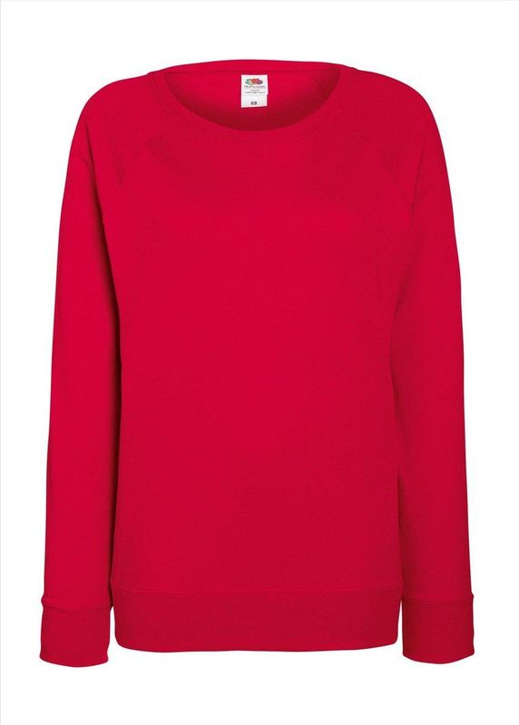 Rode sweater / sweatshirt trui met raglan mouwen en ronde hals voor dames - rood - basic sweaters