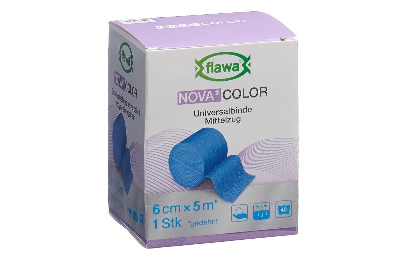 Nova Color Idealbinde blau 6 cm x 5 mVerband zur Fixierung