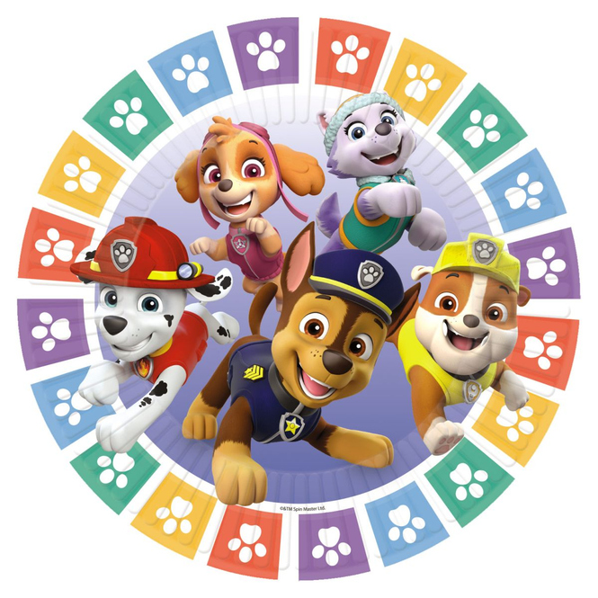 Paw Patrol - 8 Partyteller - Ø ca. 23 cm