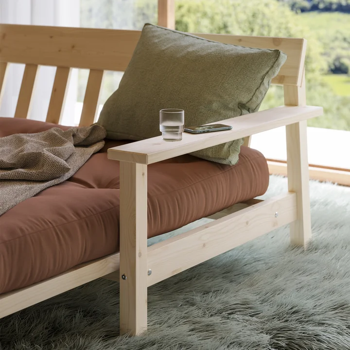 Karup Design - Unwind Schlafsofa, Kiefer natur / dunkelgrau (734)