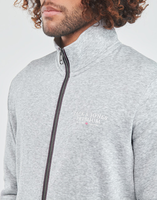 Jack & Jones - JPRBLUARCHIE SWEAT ZIP HIGH NECK - Gris