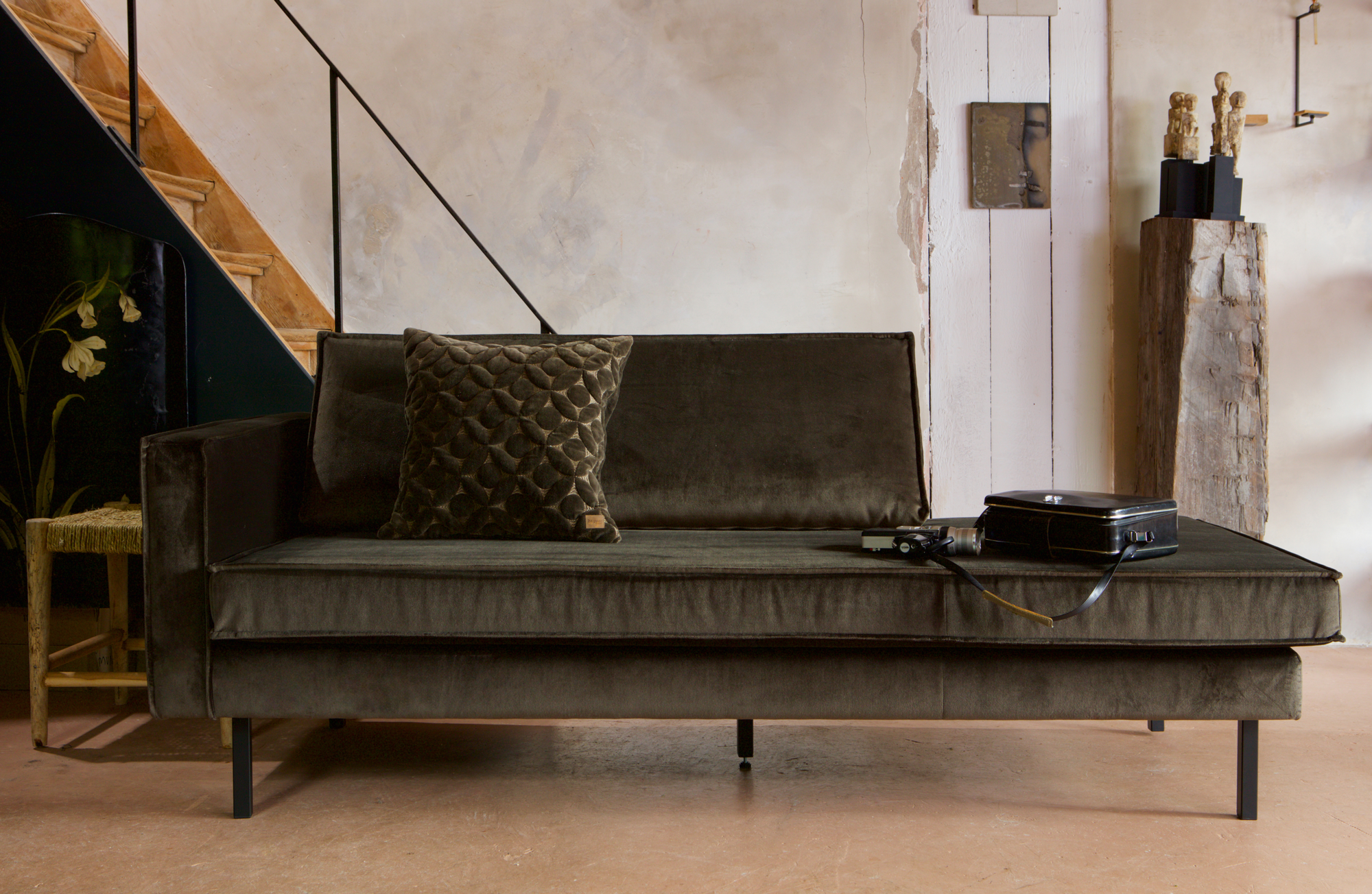 Rodeo daybed velvet Rechts - Pistache