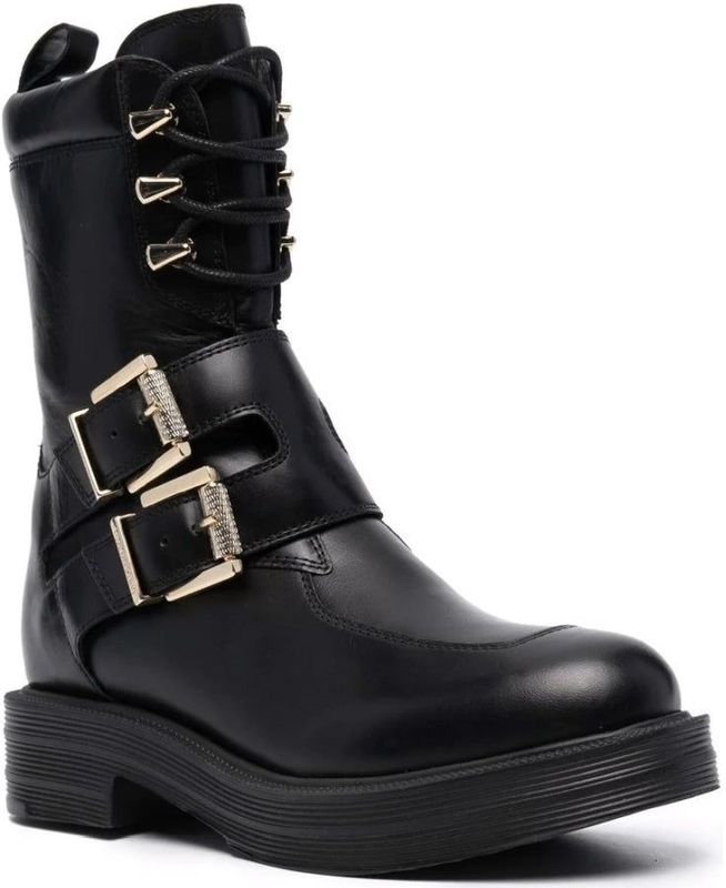 Love Moschino - Veterboots - Zwart - Leer