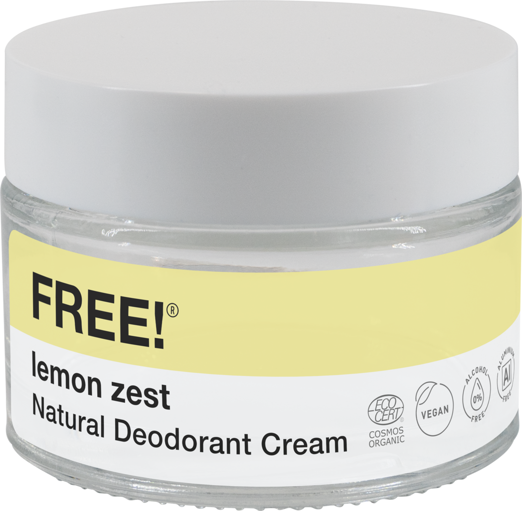 FREE! Organics  Natural Deodorant Cream Lemon Zest, 50 g
