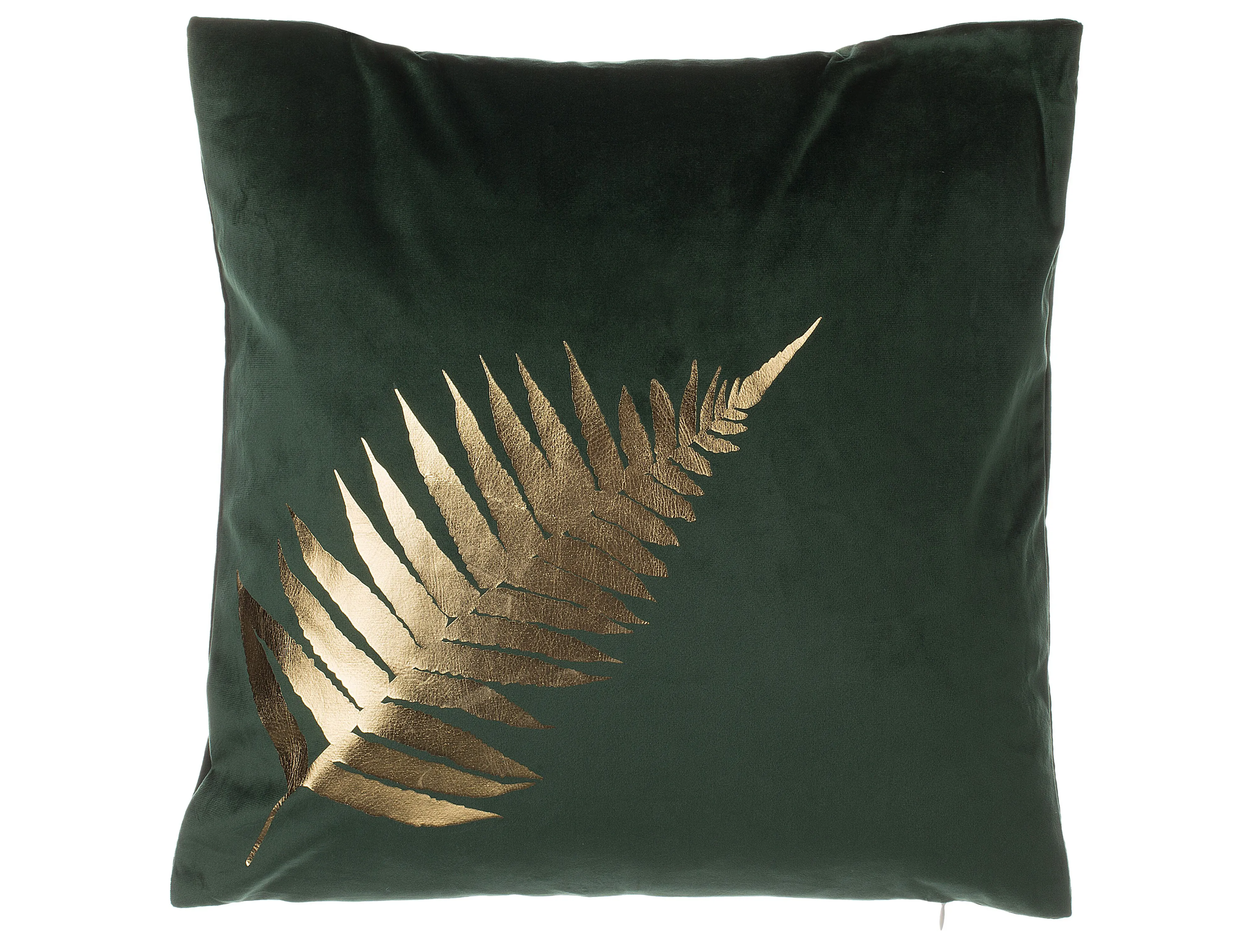 Set van 2 sierkussens FERN Fluweel 45 x 45 cm Donkergroen bladpatroon