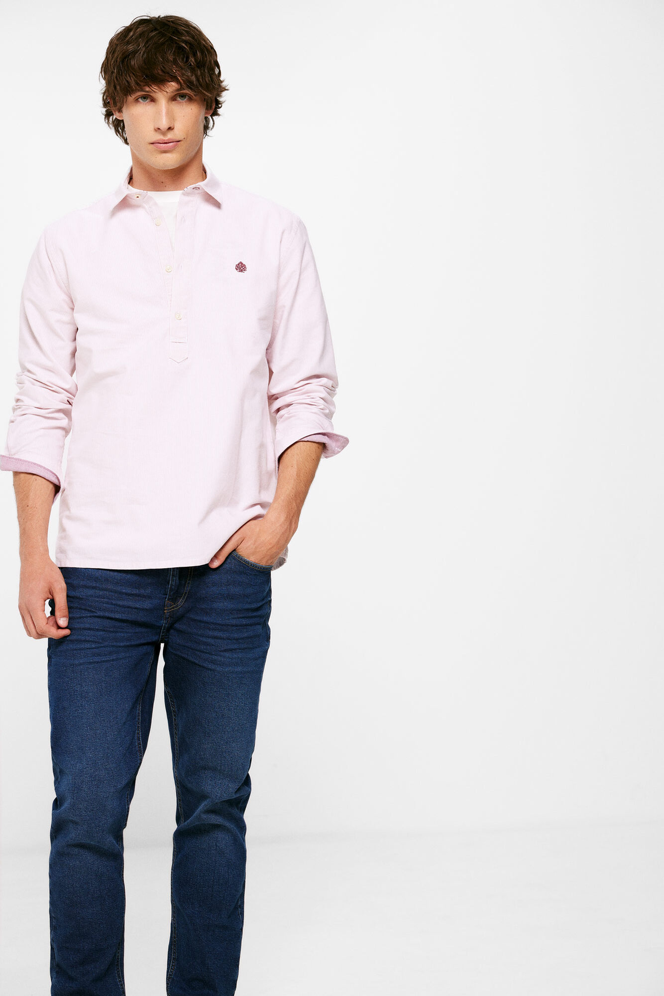 camisa polo oxford listrada