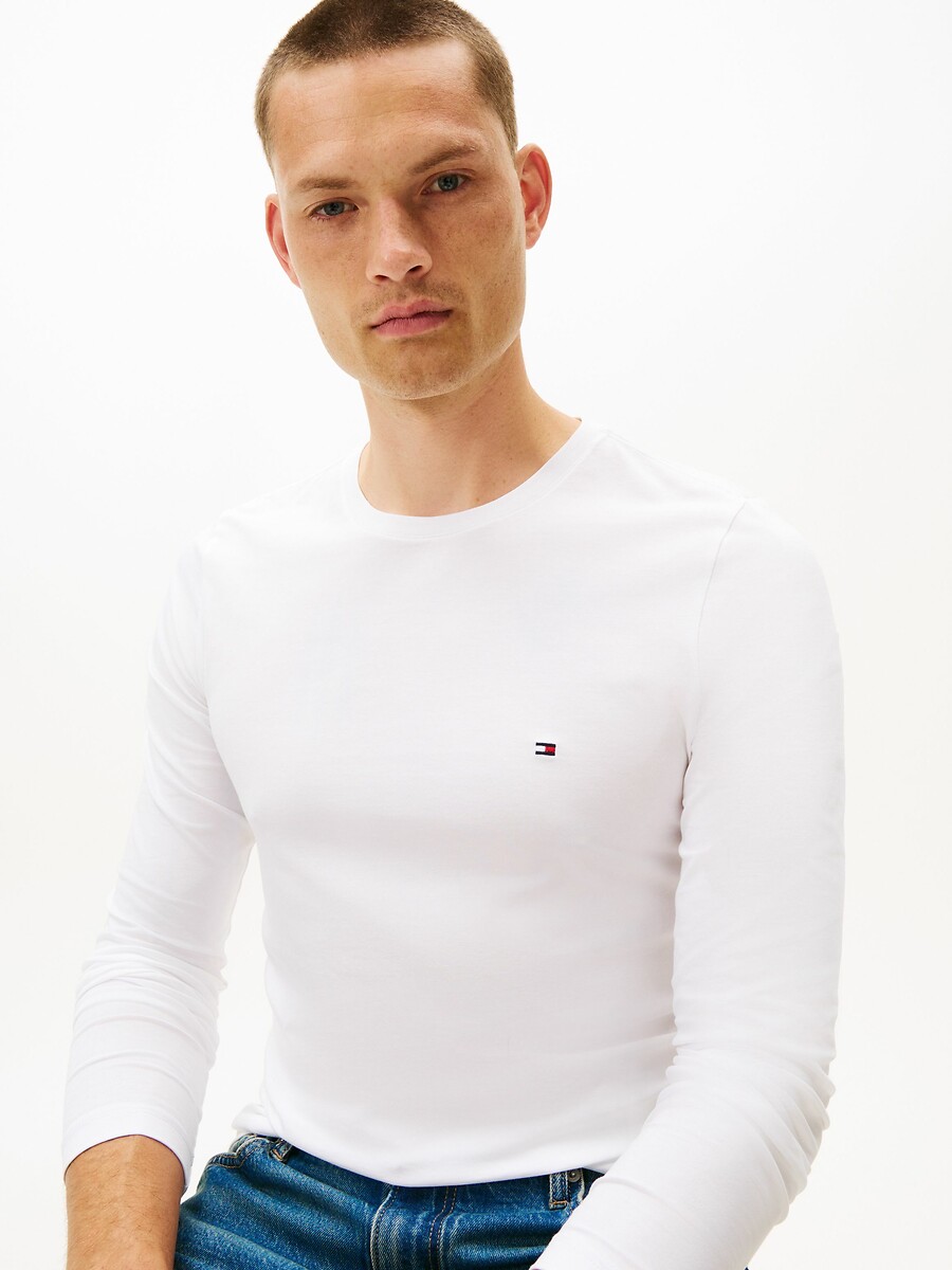 TOMMY HILFIGER<br>Camiseta de manga comprida, modelo slim stretch