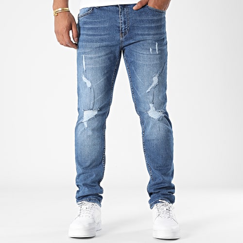 Jean Regular Fit Avec Destroy 2480 Bleu Denim