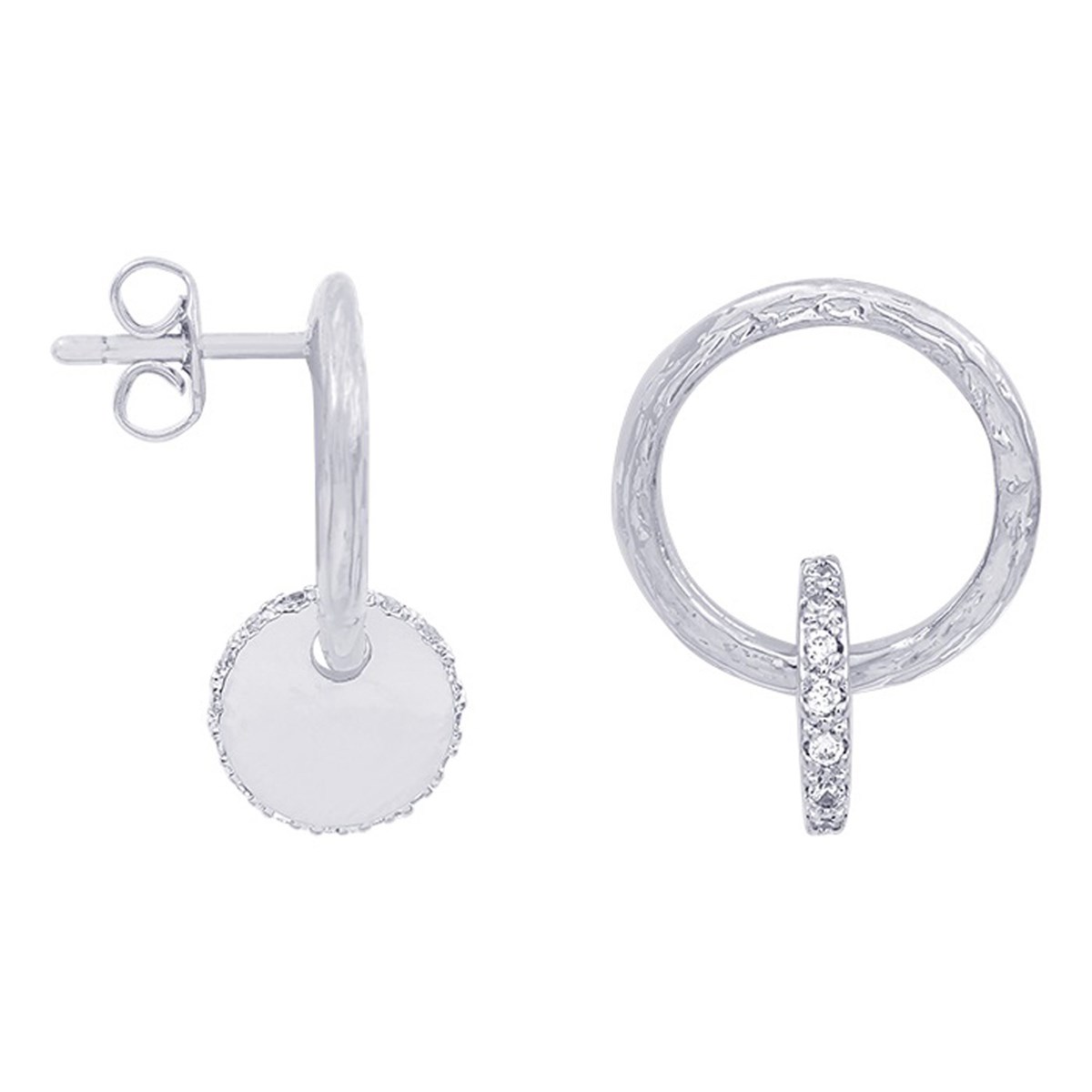 Boucles d'oreilles Saunier atgent oxydes Canopee