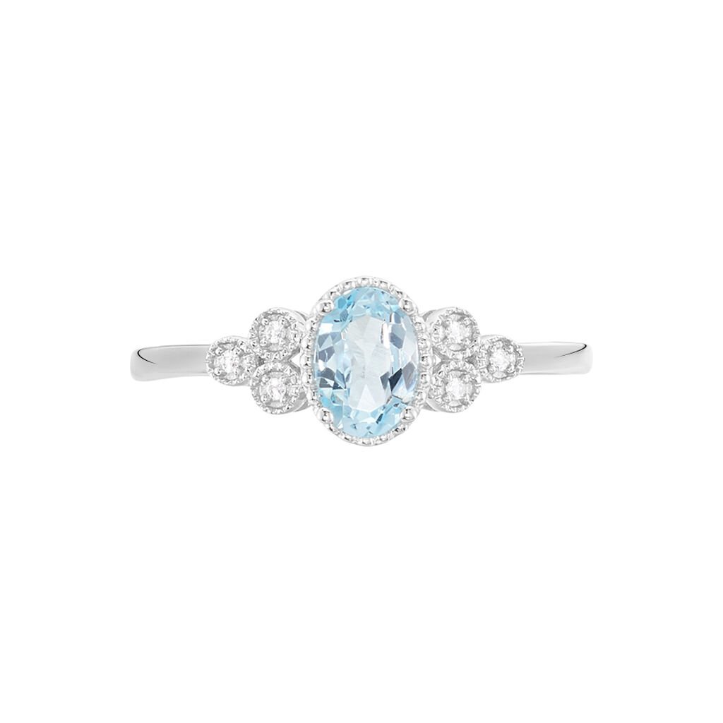 Bague Cyprille Or Blanc Topaze Et Oxyde De Zirconium
