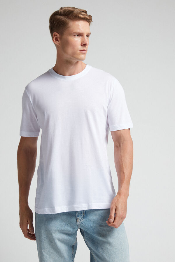 Camiseta de corte reto em algodão extrafino Supima®