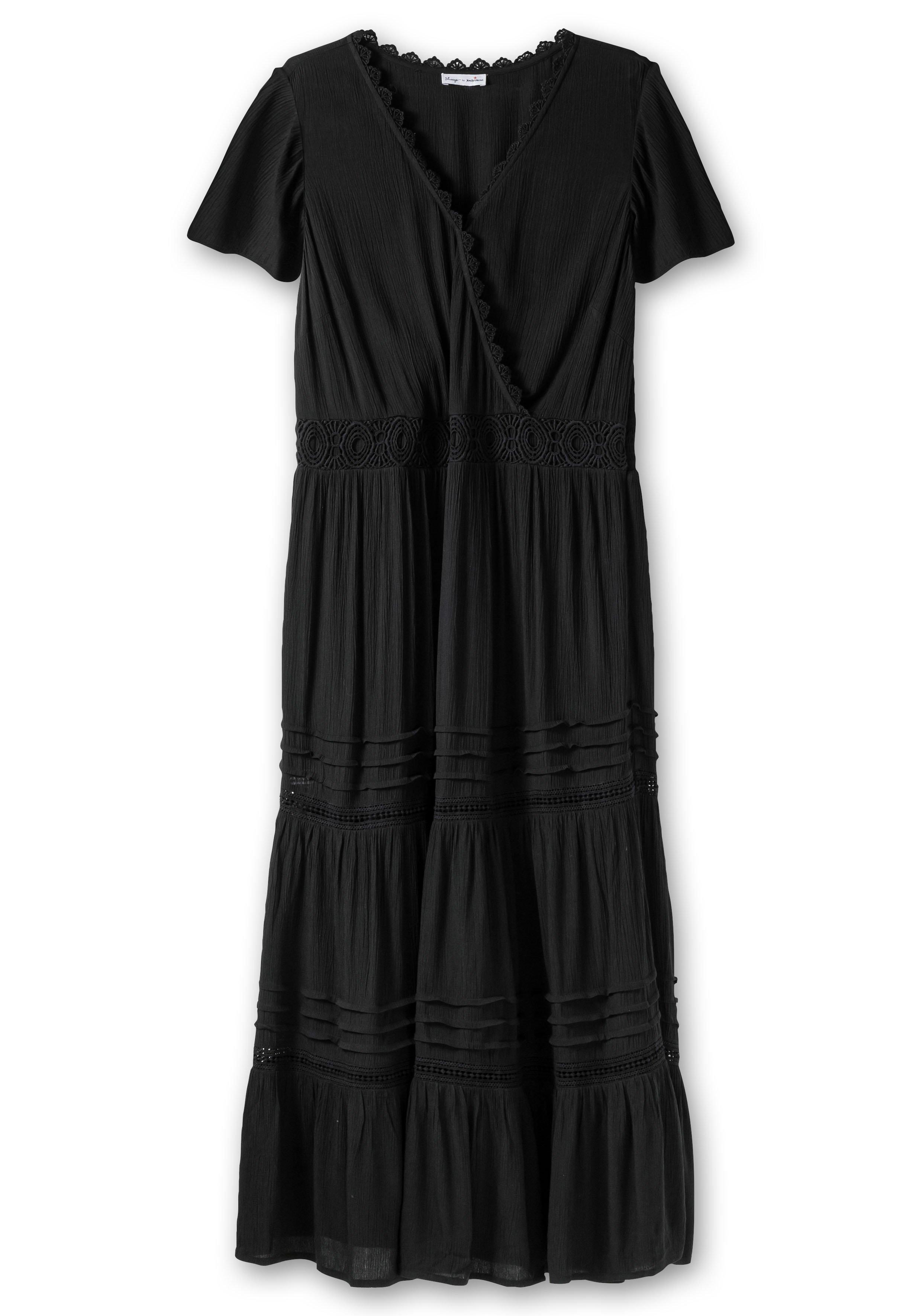 Maxikleid in Wickeloptik, mit Stufenvolant