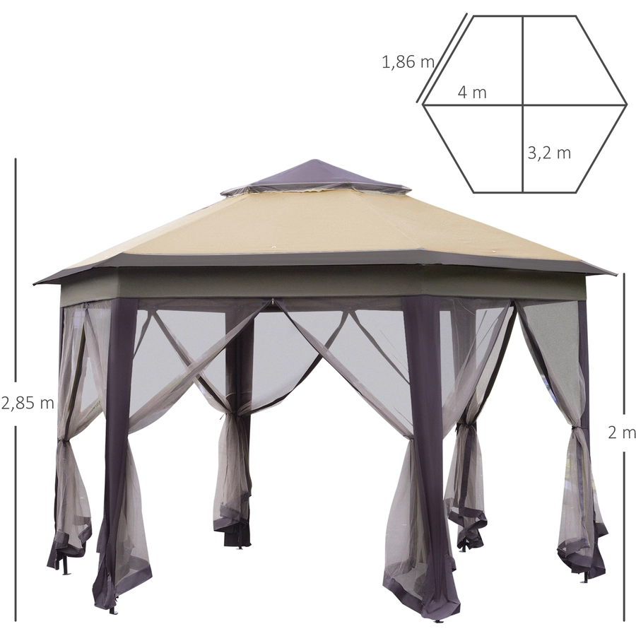 Outsunny Faltpavillon mit Tragetasche beige