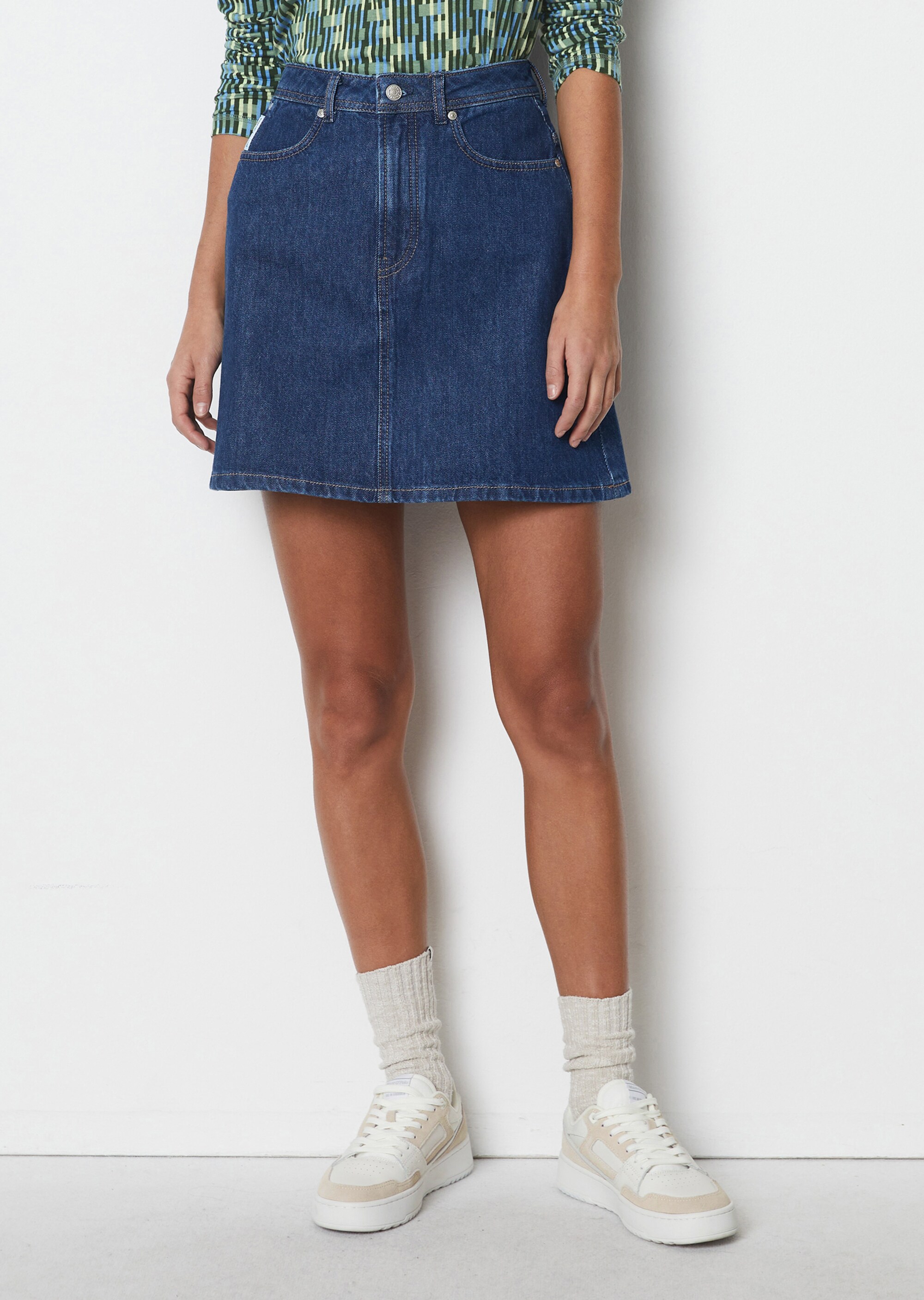 Jeans-Minirock regularaus Rigid-Denim