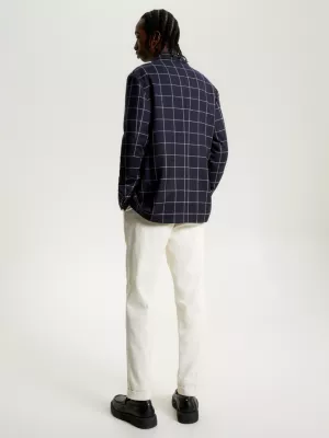 Blazer Slim Fit com Estampa Xadrez Janela